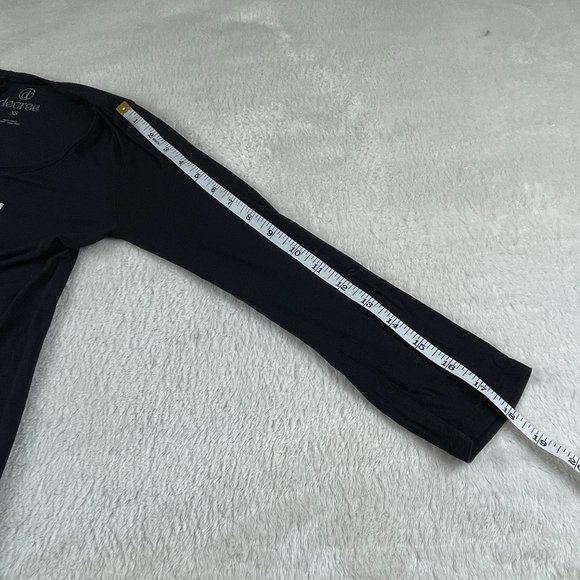 Decree Glitter Sequined Dance All Night Sleep Shirt Womens XS Black 3/4 Sleeve - Picture 9 of 12